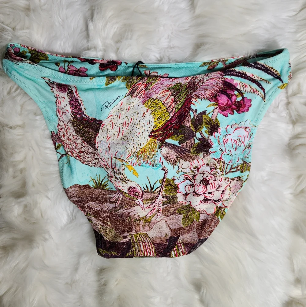 Cavalli x Skims Fagianella Print Dipped Mid Coverage Bottom Small Women. NEW